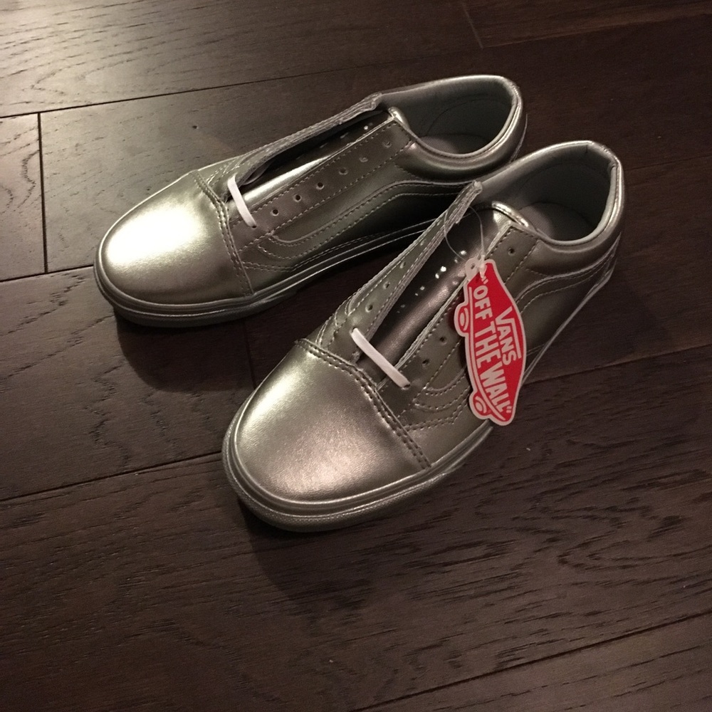 Vans Silver "Old Skool" Tennis Shoes